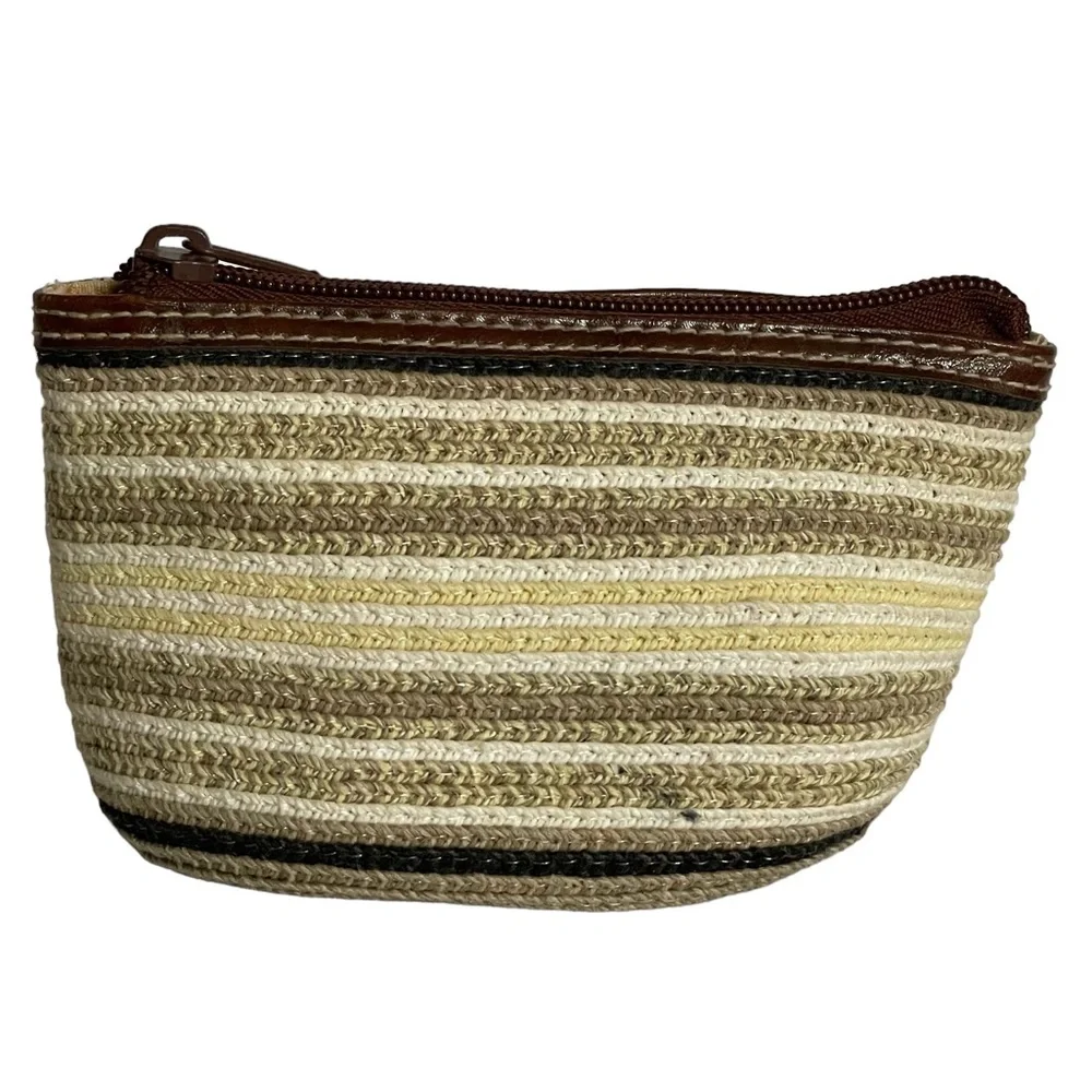 ANTHROPOLGIE Cosmetic Makeup Bag Bundle Natural Colors Tassels Sequins